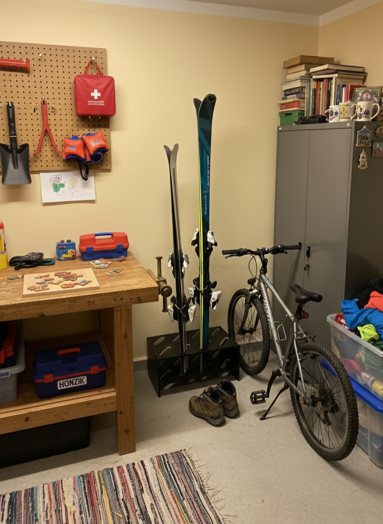 Skiständer aus Holz - 8 Paar, 61 x 33 cm